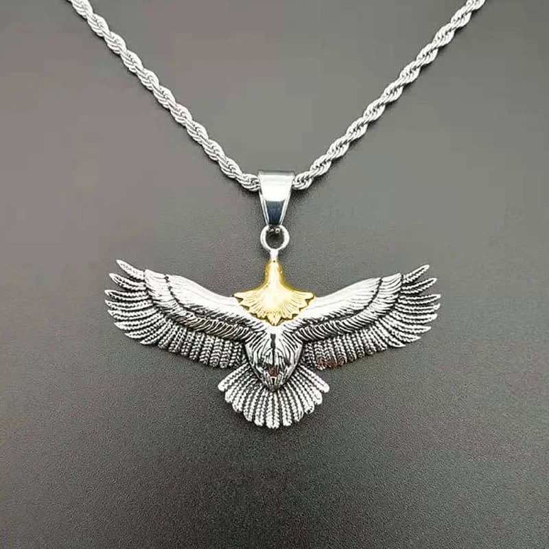 Pendentif aigle tendance en argent 925 pour hommes, collier rétro Style Punk, ras du cou aigle volant, accessoires de fête, cadeau pour petit ami