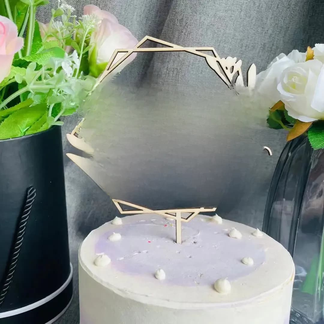 Noms personnalisés décoration de gâteau de mariage géométrique personnalisé uniques premiers noms décoration de gâteau de mariage douche nuptiale