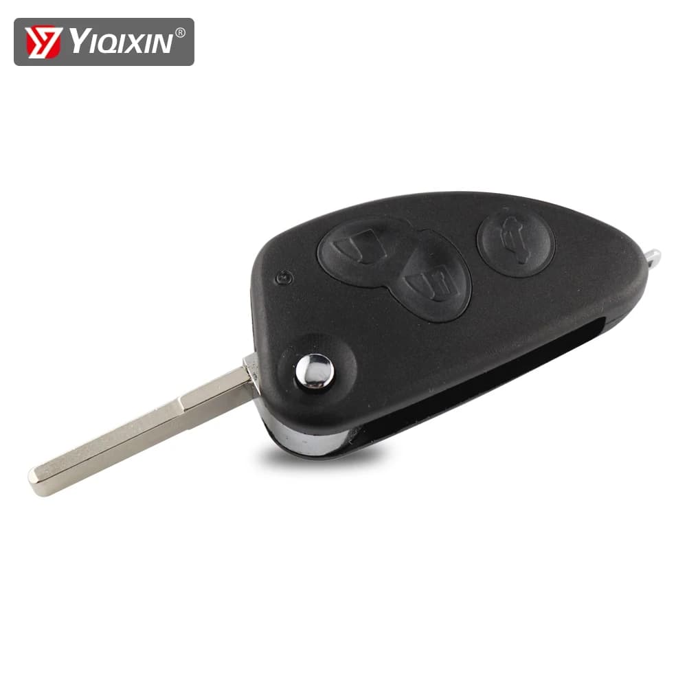 YIQfeast IN-Coque de clé à distance de voiture pour adieu, Romeo 147, 156, 166, 3 boutons, clé pliante, lame non coupée SIP22, pièces automobiles