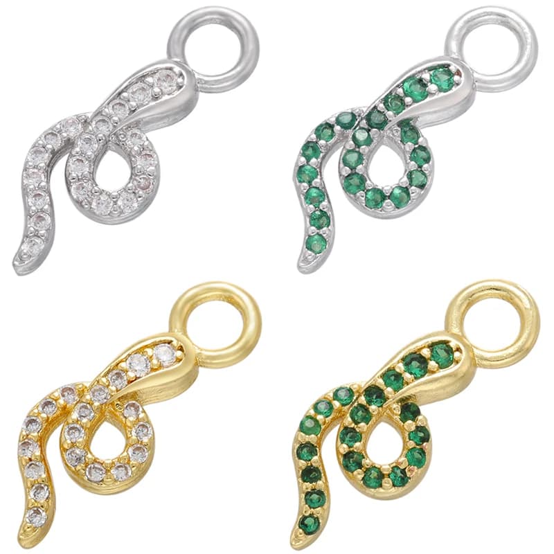 Breloques Serpent Bouclé en Laiton Couleur Or pour la Fabrication de Boucles d'Oreilles, Accessoires de Bijoux Faits Main DIY, Vente en Gros : VD875
