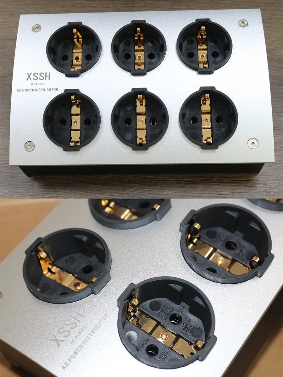 Distributeur d'alimentation électrique XSSH Audio E-TP60 FI-E30 EU Shuko Euro AC 125V-250V 50/60Hz 16A 16 ampères, prise électrique IEC