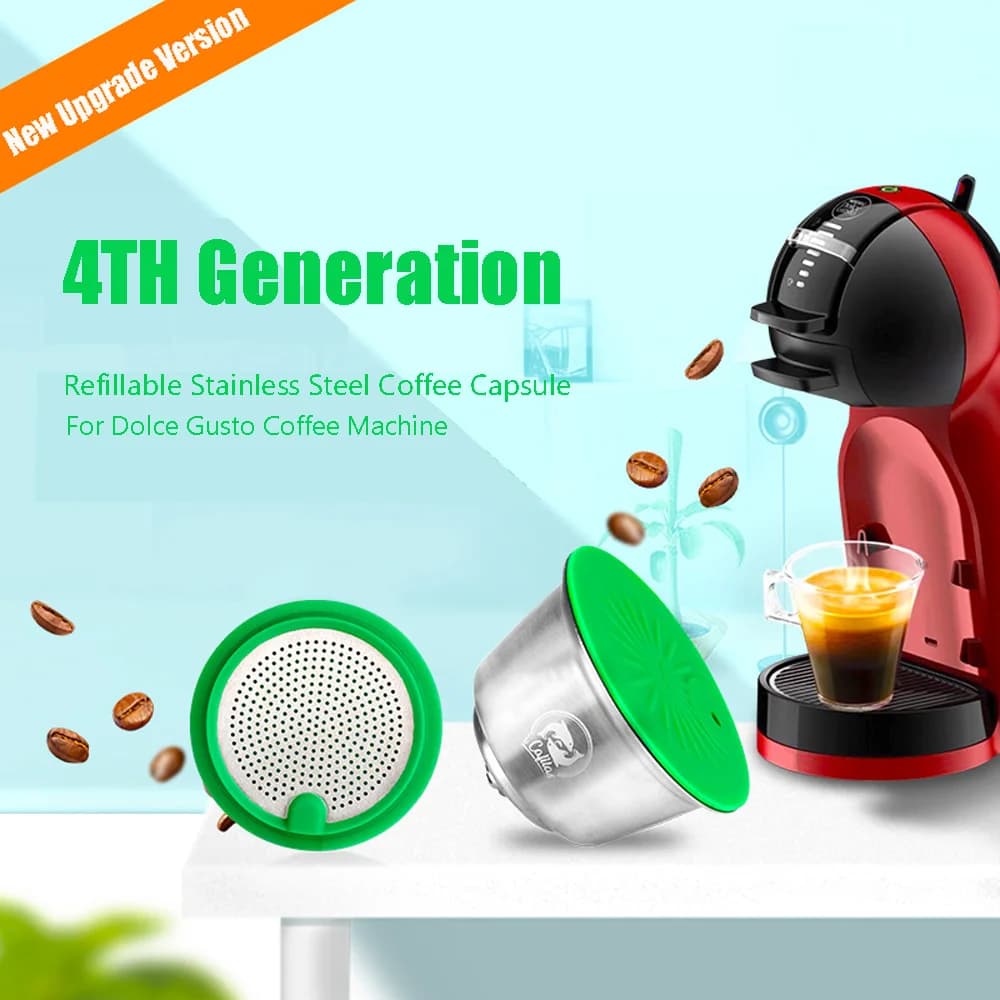 Capsules de café de 4e génération, pour Machine à café Dolce Gusto, en acier inoxydable, dosettes d'espresso rechargeables, nouvelle mise à niveau