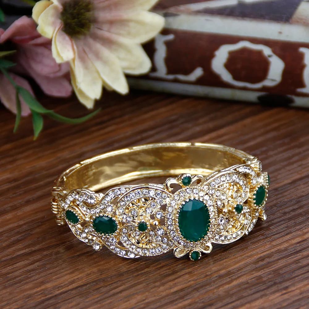 Sunspicems – Bracelet en or 18K pour femme, bijou de mariage, cadeau de mariage, style marocain et algérien