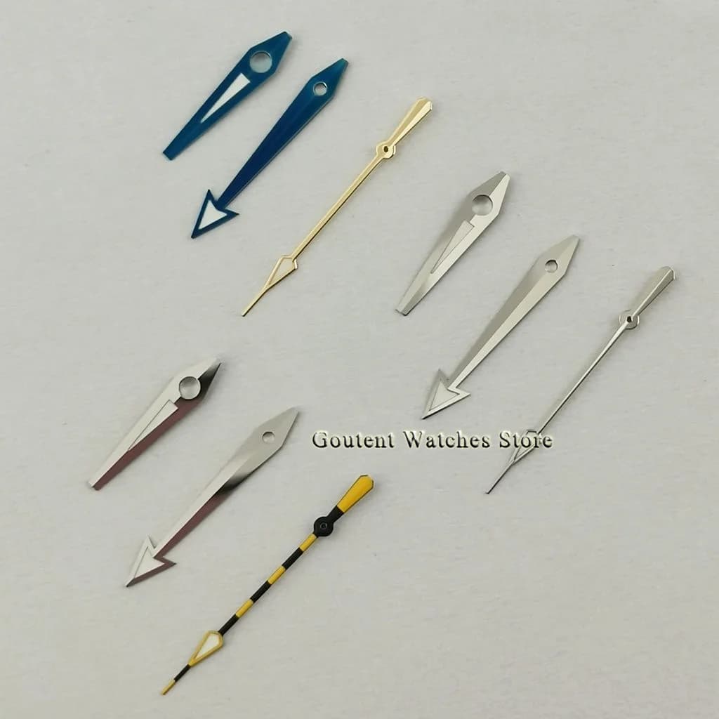 Exactent-Aiguilles de montre bleues argentées, vert Shoous Fit NH35 NH36 ata yota 8205 8215 821A, placage zhu DG2813 3804 mouvement