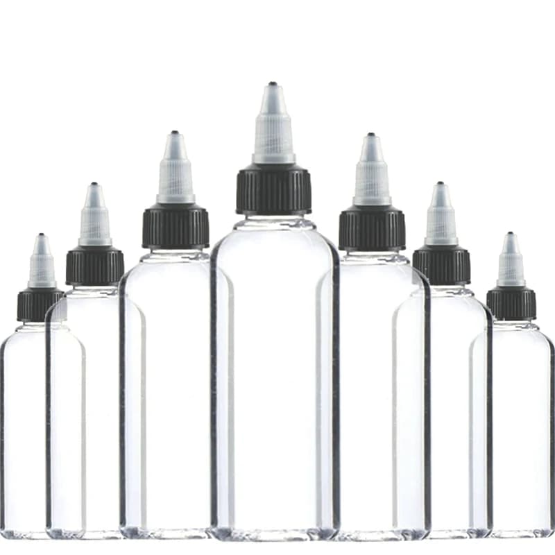 Flacon d'encre vide en plastique, 30 pièces, 30ml, 60ml, 100ml, 120ml, 150ml, bouchon torsadé, bouteille transparente, accessoires de tatouage