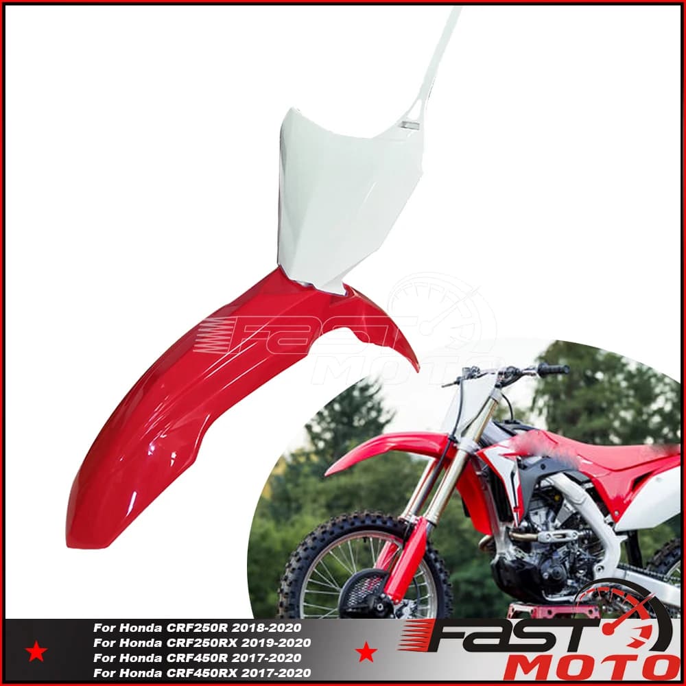Garde-boue et plaque d'immatriculation avant pour Honda, carénage en plastique pour Honda CRF250, CRF450, CRF 250, 450, RX, Endflats tout-terrain, Motocross, Smile Moto
