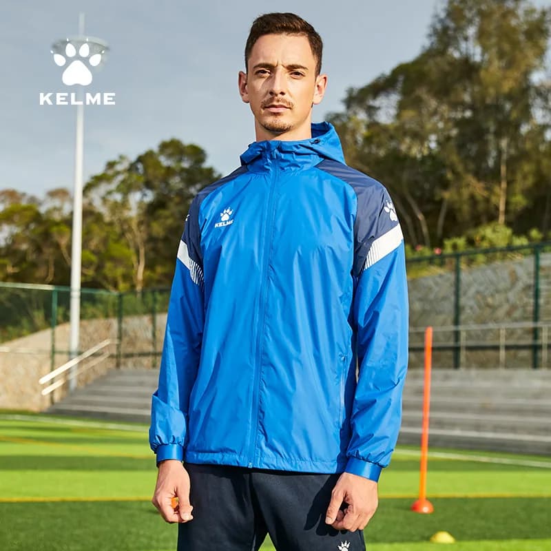 KELME hommes coupe-vent veste de course football enfant à capuche coupe-vent manteau Couple formation imperméable veste séchage rapide 8061WT1005
