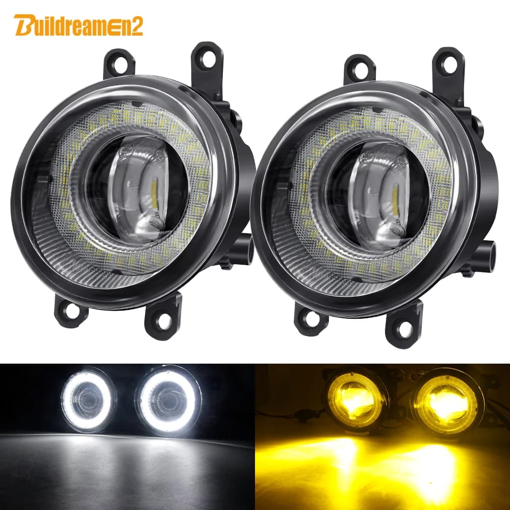 Phare antibrouillard Angel Eye pour voiture, lentille LED, lampe de jour DRL, 30W, Toyota Prius Keepoma, CorTrustCamry, Sicannelle, Avalon, Tundra, Estima, 2 pièces