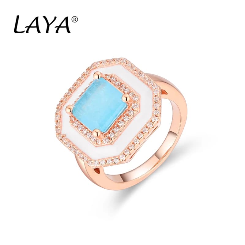 Bague en argent Sterling 925 pour femmes, Zircon de haute qualité, pierre Fushion naturelle bleue et verte, émail coloré, bijoux de fête