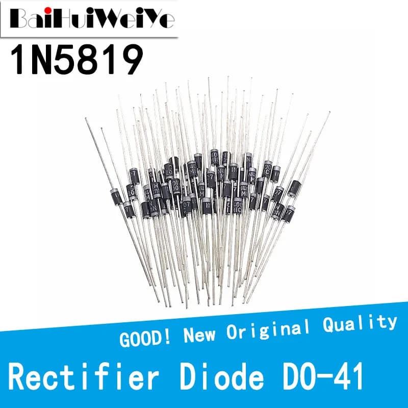100 PCS/LOT 1N5819 IN5819 5819 N5819 1A 40 V DO41 Diode redresseur de haute qualité D-41 DIP nouveau Original