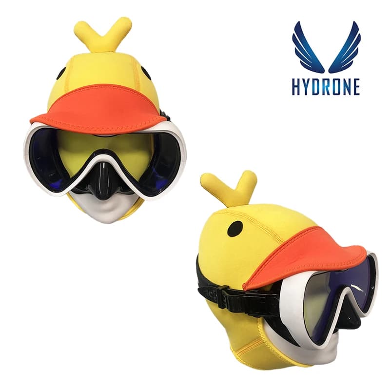 Masque de plongée sous-marine en néoprène, 3mm, style canard jaune
