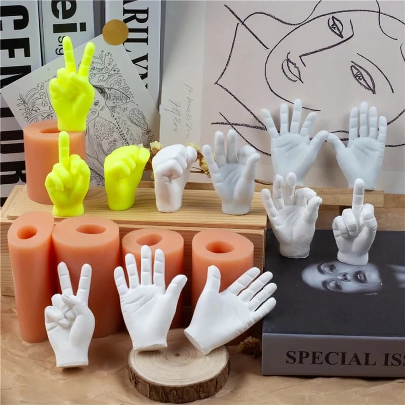 Mini moule à bougie en Silicone, artisanat d'art en plâtre 3D, aromathérapie tridimensionnelle, bonbons doux, outil à main créatif et doux pour bricolage