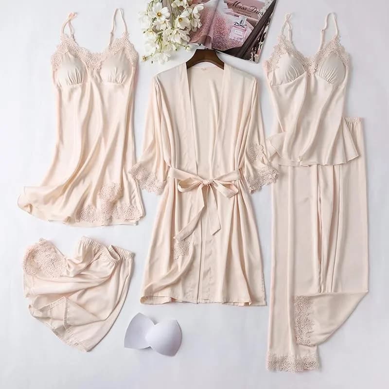 Ensemble de vêtements de nuit en Satin pour femmes, Kimono Sexy, vêtements de nuit décontractés, demoiselle d'honneur, tenue de maison