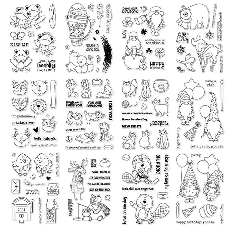 Hey cupcakes Love You More Animals Bird Bear Deer matrices de découpe en métal assorties carte de timbre transparente, fabrication d'album, Scrapbooking, nouveau 2021