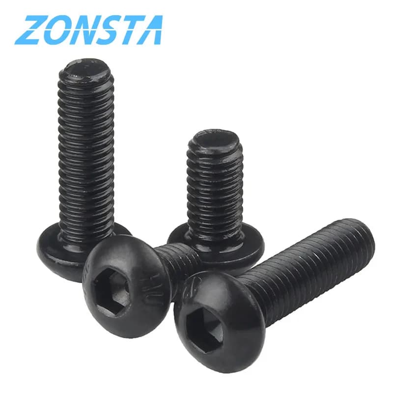 ISO7380 M2 M2.5 M3 M4 M5 M6 rond noir 10.9 Grade vis hexagonales bouchon de vis douille bouton tête Allen boulon de meubles