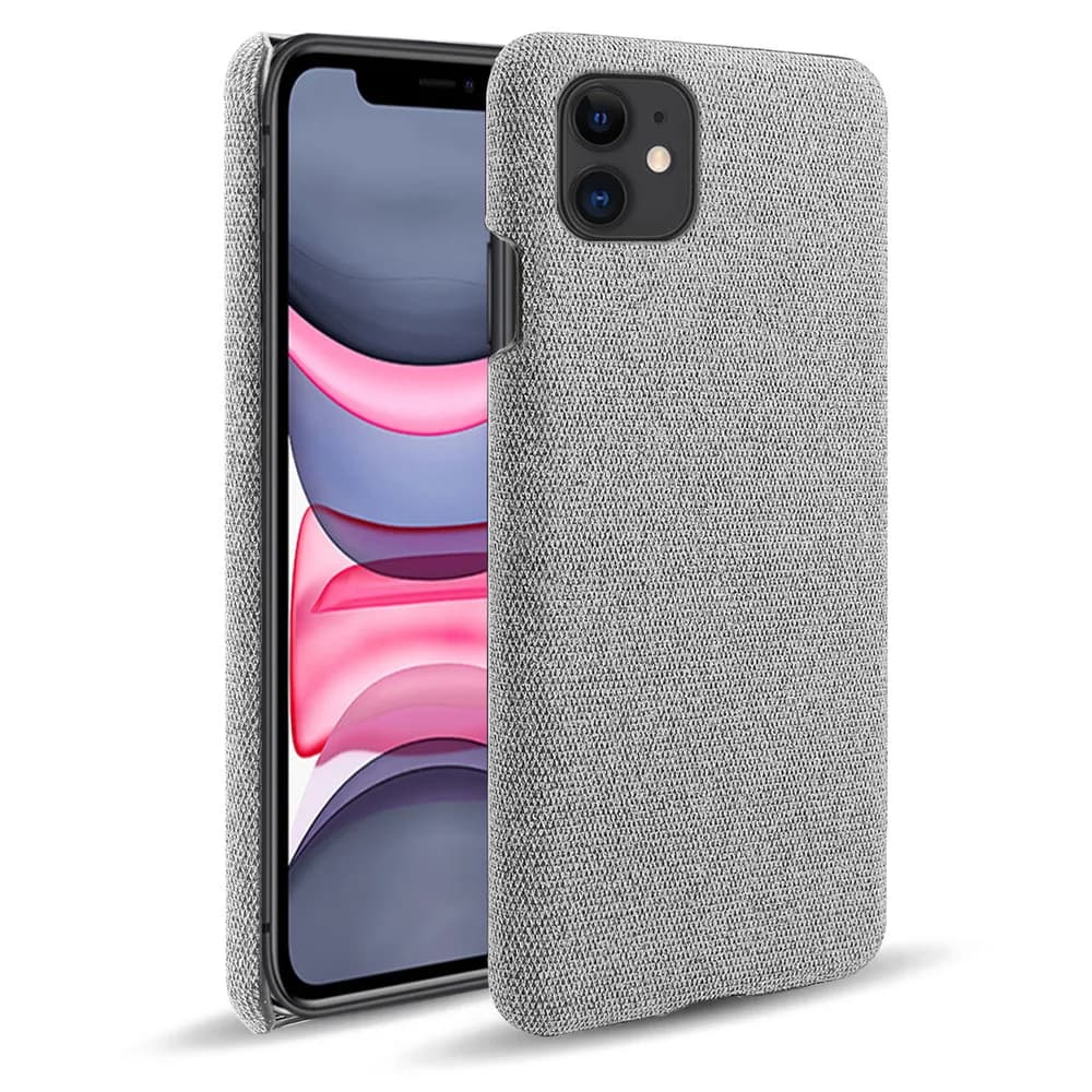 Coque rigide en tissu rétro mince pour iPhone, compatible modèles 11 pro MAX, 11 PRO