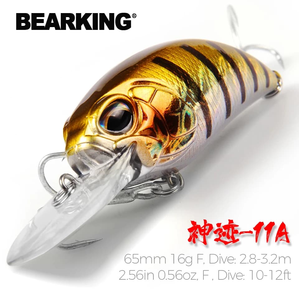 BearKing – appât dur pour la pêche, leurre pour attraper des poissons, modèle en vogue, A +, 5 couleurs au choix, plongée de 10 à 12 pieds, 2.8 à 3.2m, 65mm, 16g, nouveau modèle