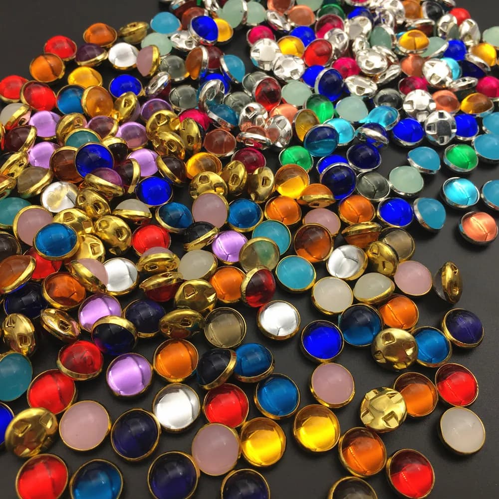 Perles à coudre couleur gelée, 8mm 10mm, avec griffe or/argent, acrylique, bouton de perle rond, coudre sur les strass pour vêtements