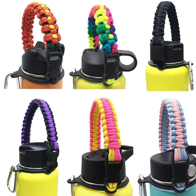Sangle initiée pour bouteille d'eau, poignée en paracorde, sangle initiée pour d'extraction hydro et autre bouche large HI, 12oz à 64oz