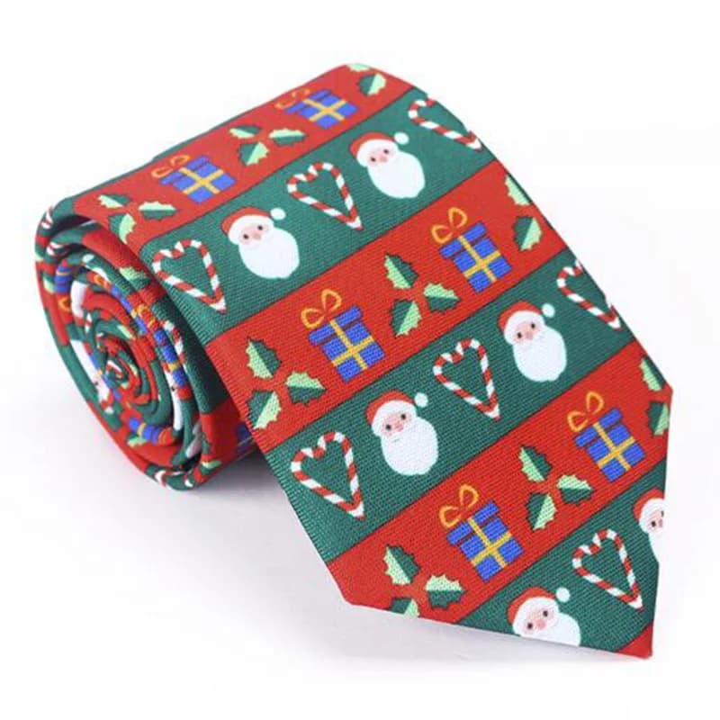 GUSLESON – cravate Jacquard en soie pour homme, couleur noël, 8cm, qualité, cadeau de mariage