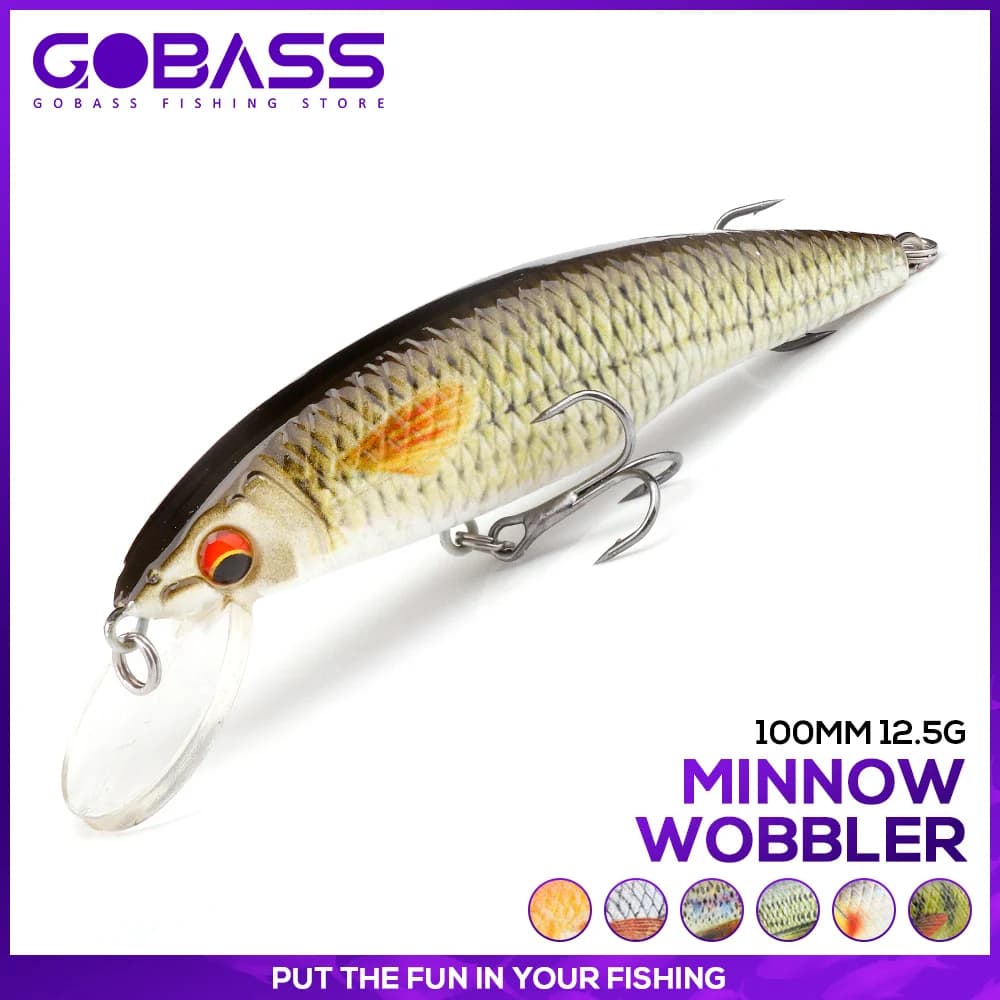 GOBASS 1 pièces manivelle Wobblers manivelle leurre de pêche 100mm 12.5g Pesca matériel de pêche artificiel appâts durs japon vairon Swimbait