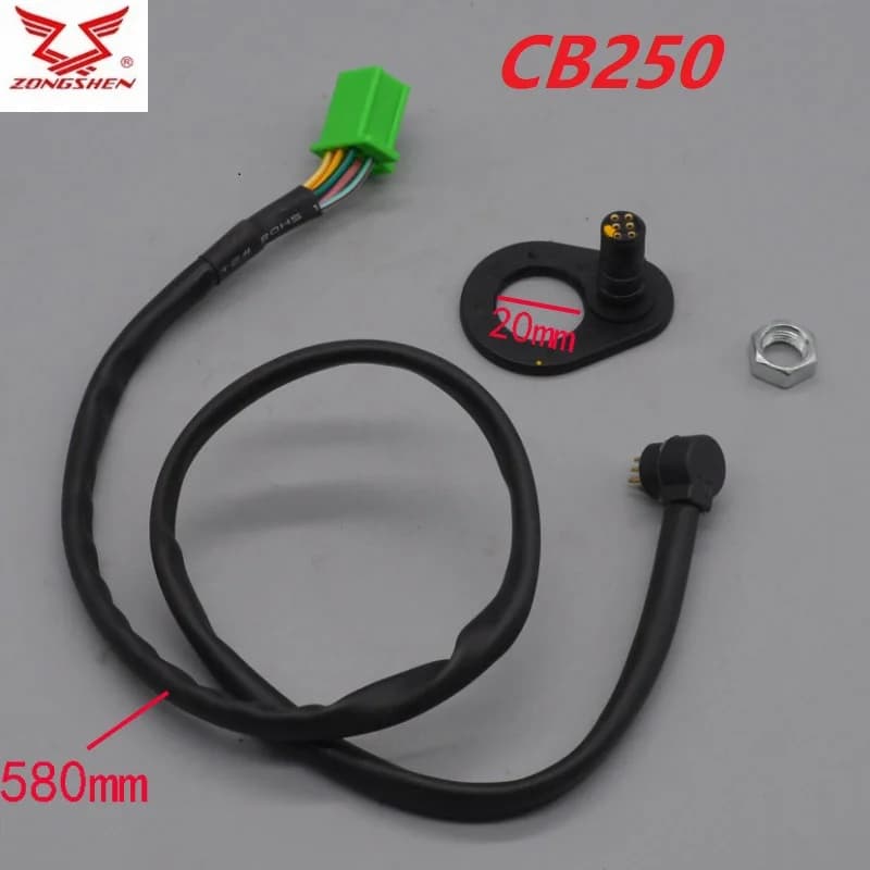 Câble de capteur d'indicateur de vitesse de moto, RTF, GTY, cbt250, cb200, 200cc, cqr, zongshen, loncin, cb250, 250cc, kayo, 5 vitesses