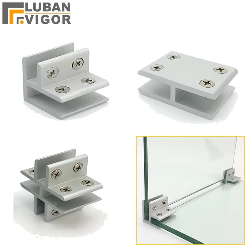 Boucle de connexion de fixation pour vitrine, pour verre acrylique de 4 mm à 12 mm, sans perçage, clips en aluminium pour vitrine en verre DIY