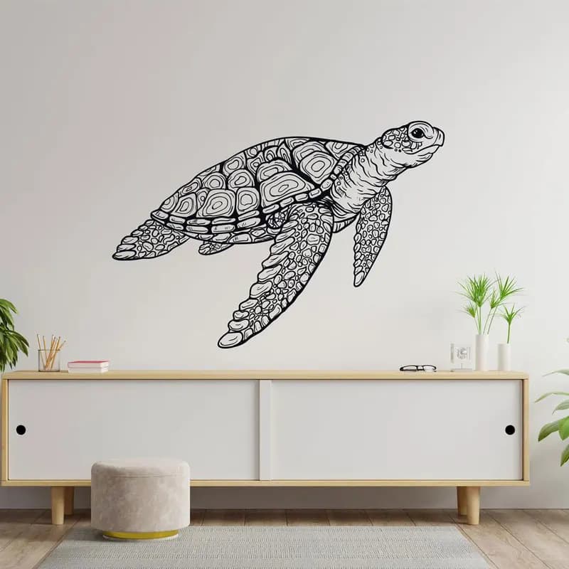 Grandes tortues de mer, autocollants muraux représentant des animaux marins, décoration murale en vinyle pour la maison, autocollants pour le salon, la chambre et la salle de bain, murs décoratifs