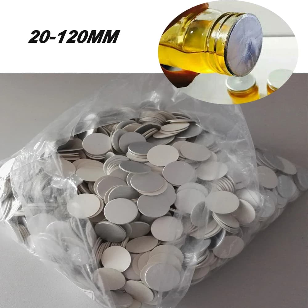 500 pièces de bouchons de bouteille en plastique à décollement facile, avec revêtement en feuille d'aluminium laminée, pour machine de scellage de bouteilles d'huile de moteur à induction