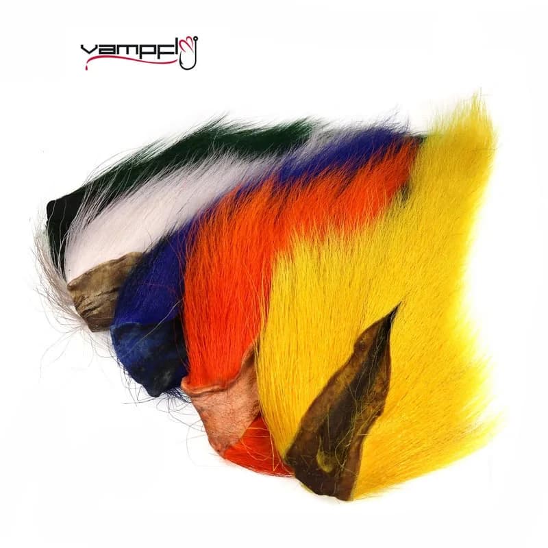 Vamfly – queue de cerf teintée en fourrure, 1 pièce, boucles pour Jigs, attache de mouche de saumon, banderoles d'eau salée, matériel de fixation de queue de mouche