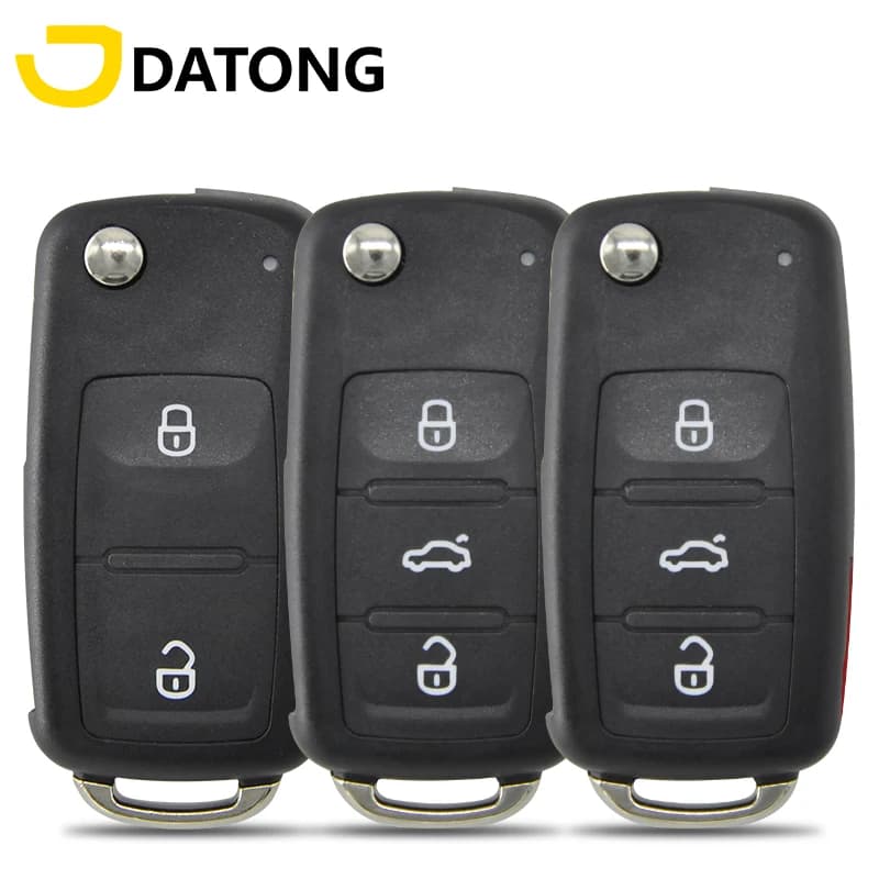 Datong World Filp coque de clé à distance de voiture pour VW Volkswagen coccinelle Caddy Golf Jetta Polo Tiguan Touran boîtier de clé de remplacement