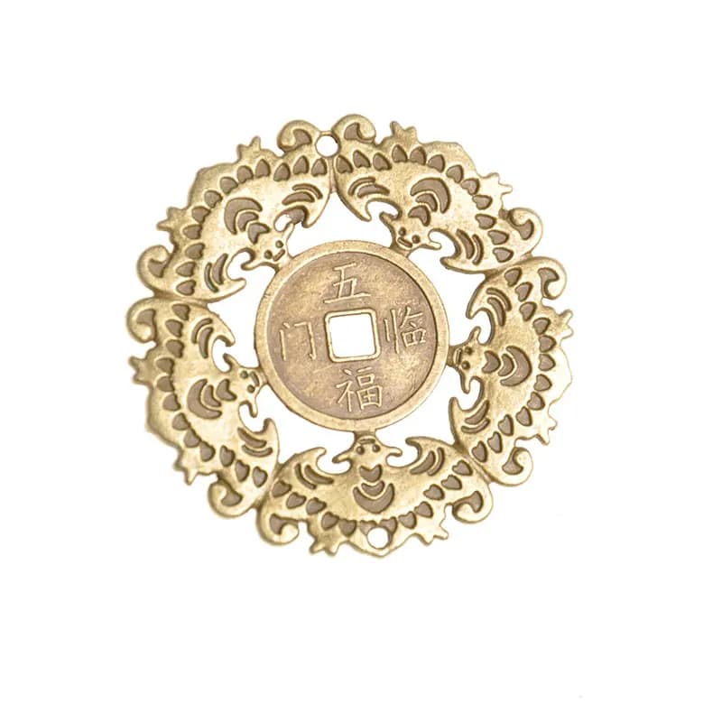 Pièce de monnaie porte-bonheur en alliage, Imitation laiton ancien chinois Feng Shui, Collection de richesse Antique, décoration de maison, 6CM