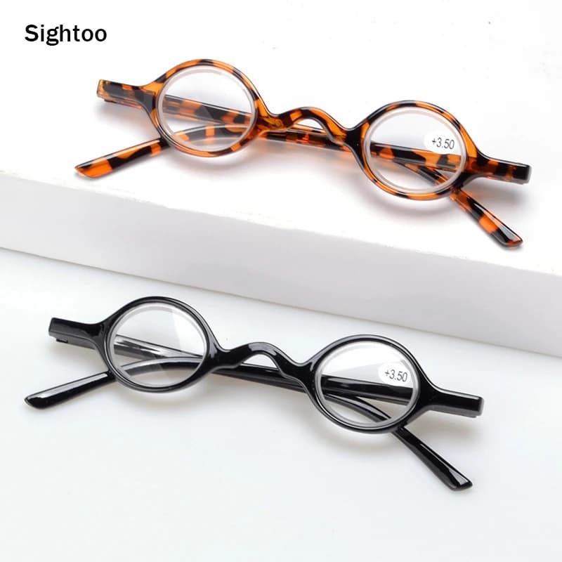 Sight too – lunettes rondes rétro avec étui pour homme, petite monture, loupe, Mini lunettes de lecture + 3.5