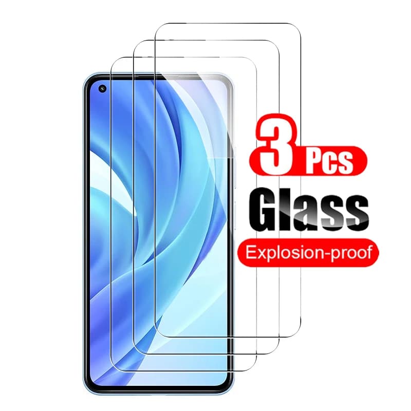 Protecteur d'écran en verre trempé pour Xiaomi Mi 11 Lite 5G Mi 11X Pro Mi 11i ata 11, film de téléphone 2.5D 9H, 3 pièces