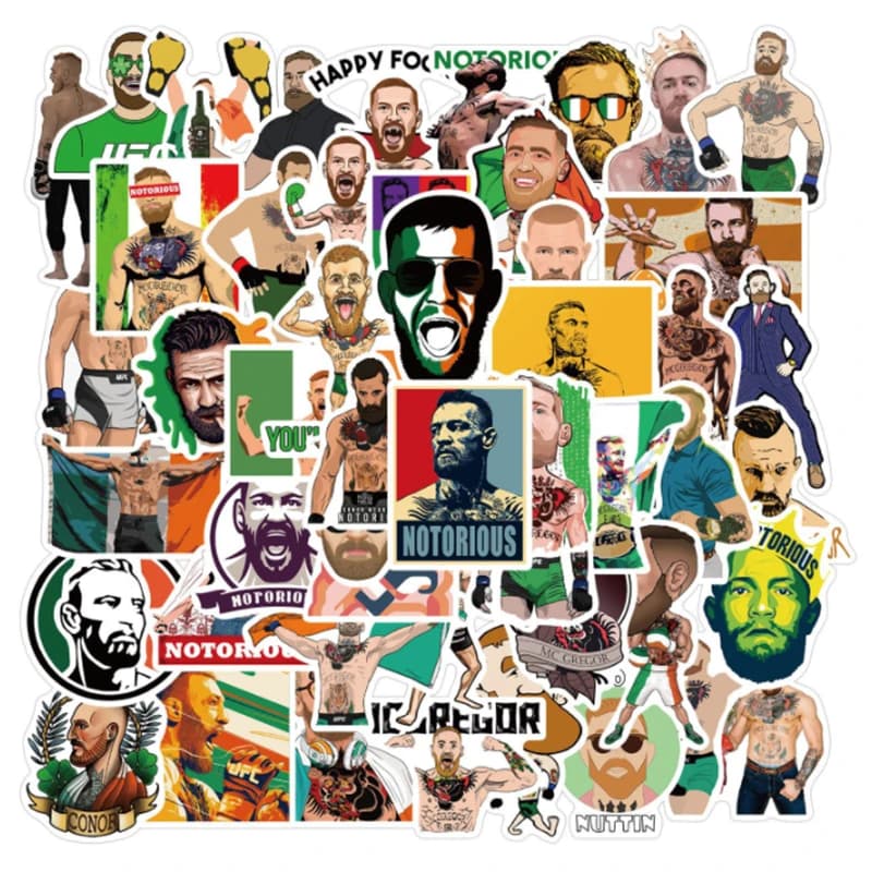 10/30/50pcs athlète de combat Connor Mcgregor Graffiti autocollants Champion de boxe étanche Skateboard valise de voyage téléphone