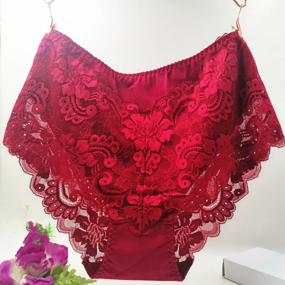 Culottes pour femmes taille haute Lingeries slips respirant sous-vêtements en coton dame intimes grande taille 7XL dentelle dame caleçons