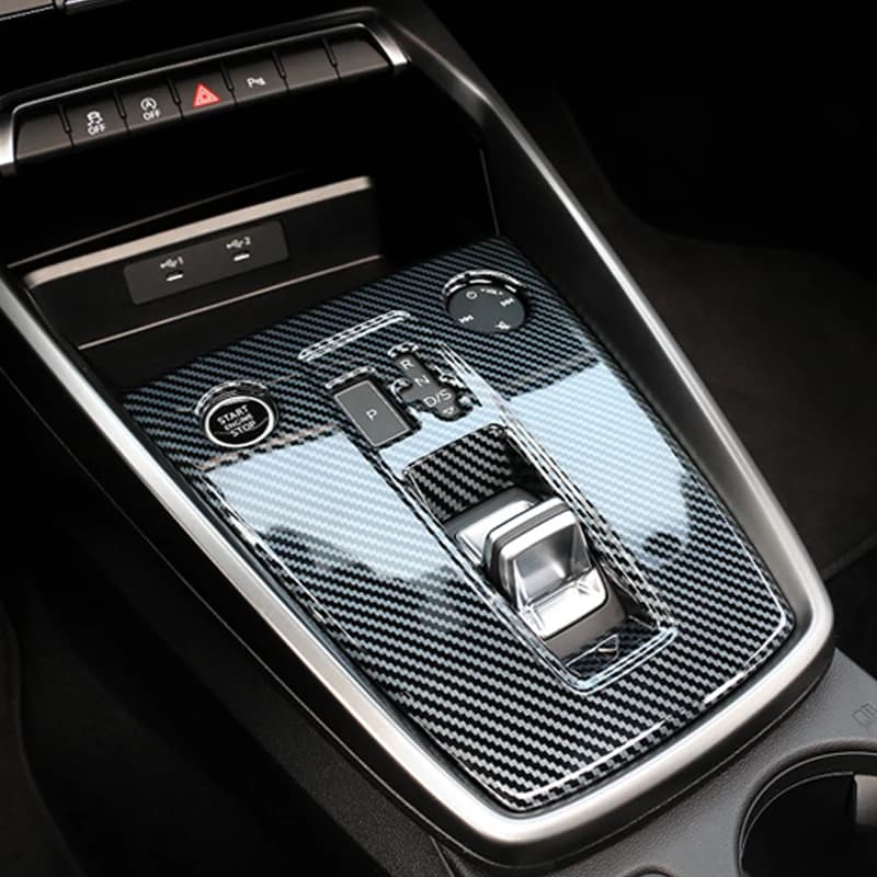 Accessoires en Fiber de carbone ABS pour Console centrale, panneau de changement de vitesse, couverture décorative intérieure pour Audi A3 8Y 2021 2022 2023 2024 2025