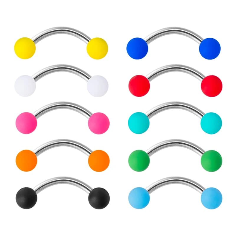 2 pièces acrylique 3mm boule sourcil Piercing incurvé haltère banane anneau lèvre confortable Daith Helix Rook boucle d'oreille Cartilage Tragus bijoux 16G