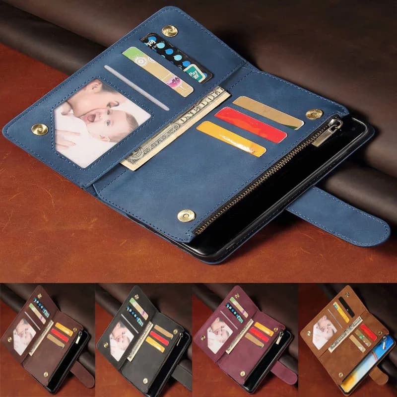 Étui en cuir de luxe pour POCO F3, portefeuille à fermeture magnétique, portable rétro, support de cartes à rabat, housse au mercure