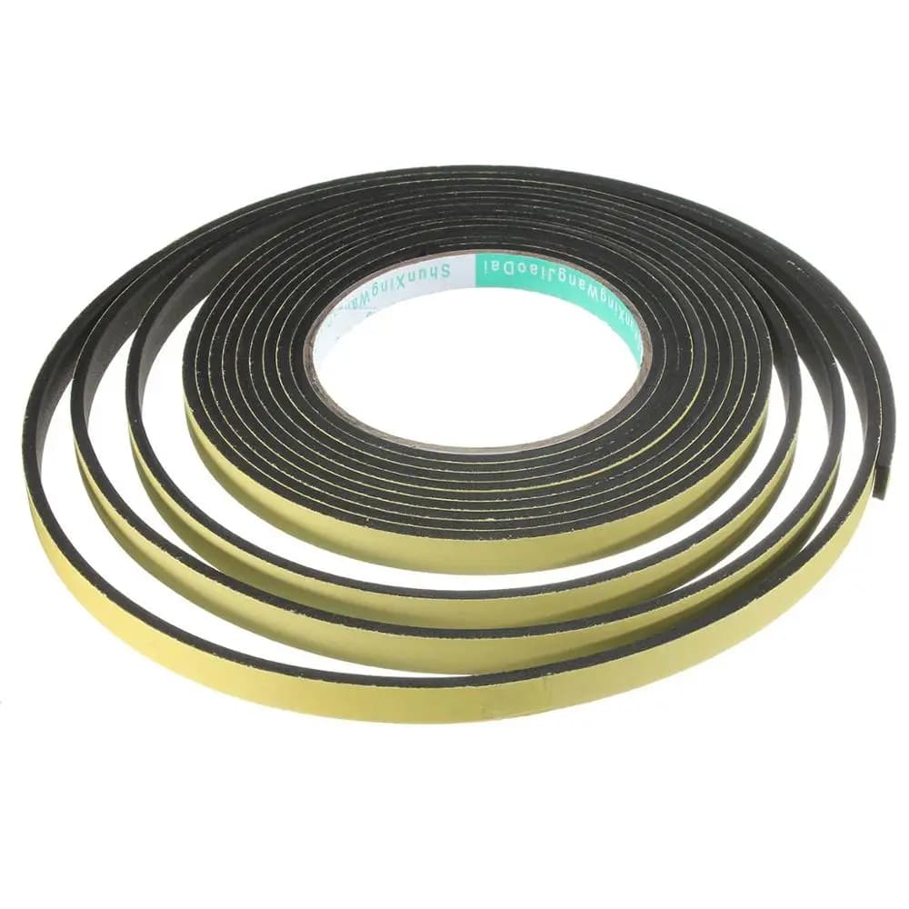 Bande adhésive en caoutchouc éponge en mousse simple face, 5M/10M, 2mm/3mm, dénudage météo étanche pour bande d'étanchéité de porte et fenêtre