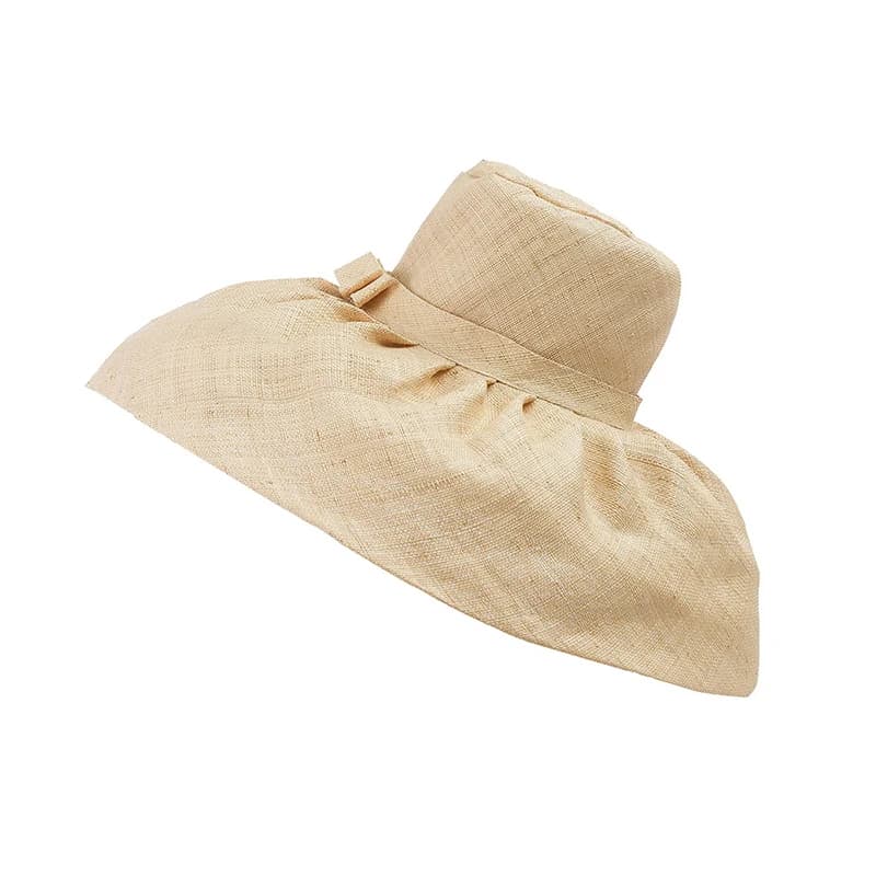 Chapeau en raphia de Style Hepburn rétro européen et américain, chapeau de plage à large bord avec nœud, à la mode Fedora Catwalk