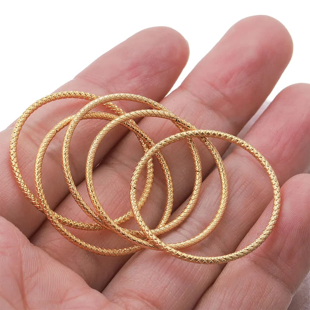 Lot de 10 anneaux de saut ronds en acier inoxydable, 30, 50mm, en or, pour bricolage, créoles, connecteurs de suspension, boucle d'oreille, fabrication de bijoux, résultats en vrac