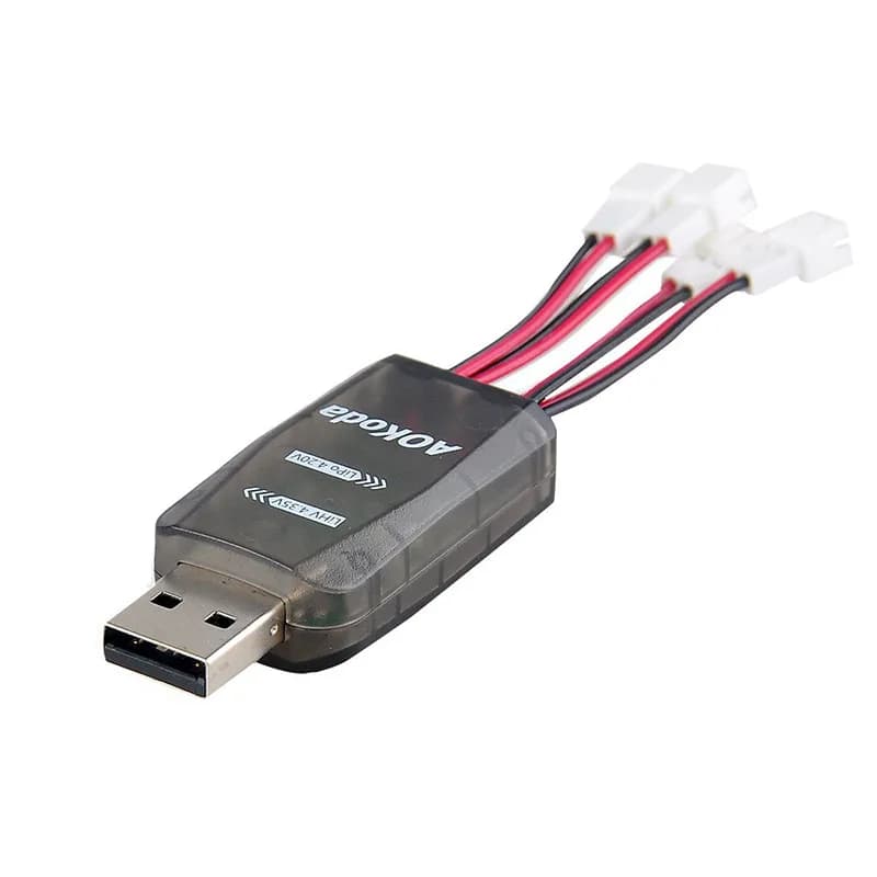 AOKoda – chargeur de batterie Micro USB CX405 4CH, 1 pièce, Support de batterie 1S LiPo/LiHv 4.2V/4.35V pour hélicoptère RC avion jouets Drone