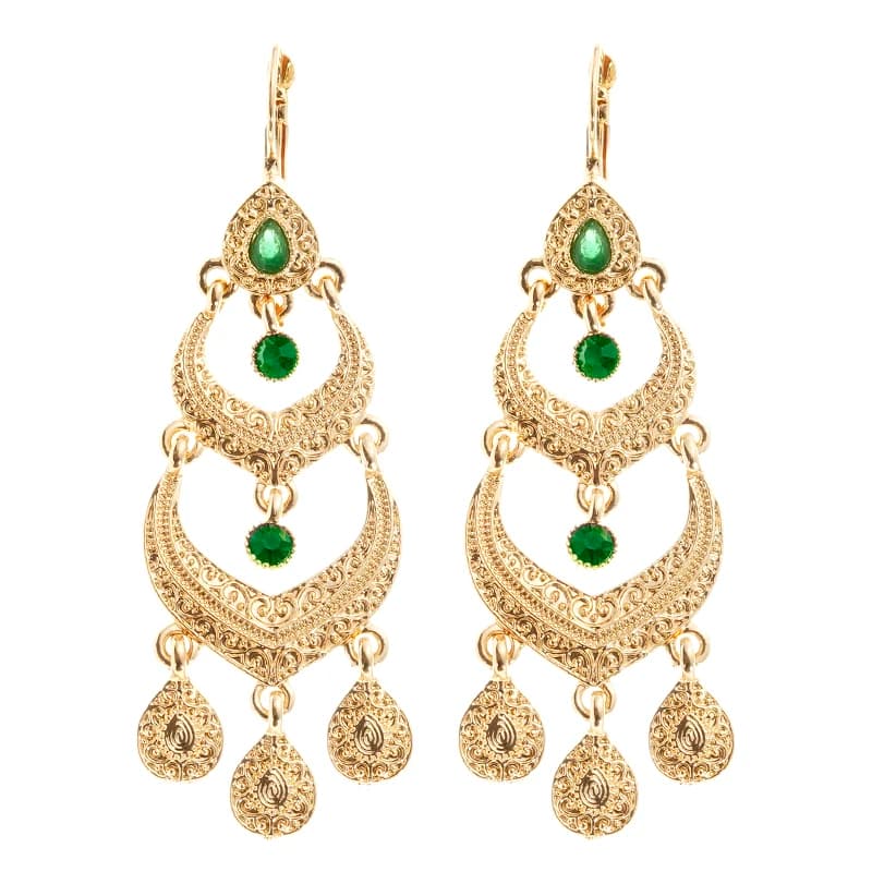 Boucles d'oreilles de style marocain pour femmes, bijoux de fête de mariage, en forme de goutte de biscuits