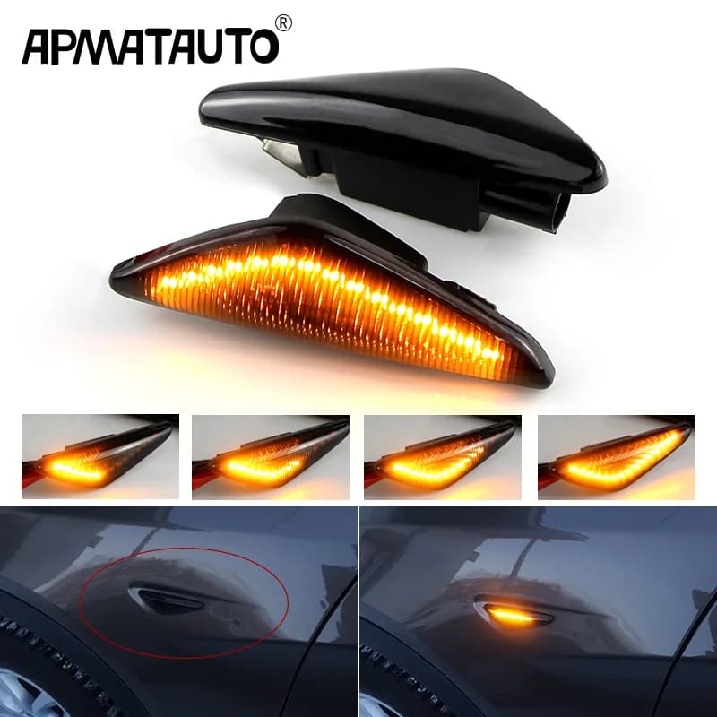 Marqueur latéral LED dynamique séquentiel, clignotant, clignotant, pour BMW E70 X5 F25 X3 E71 X6 2007 – 2013, 2 pièces