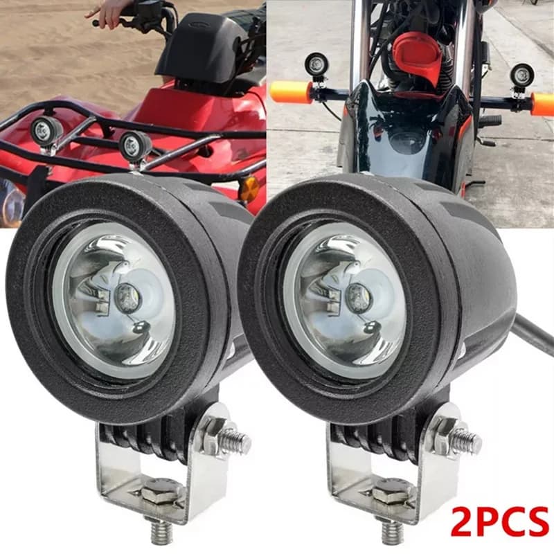 Phares antibrouillard LED pour motos, 10W, 12V/24V, 2 pièces, lampe de travail, indicateur de véhicule, camion, véhicule tout-terrain, SUV