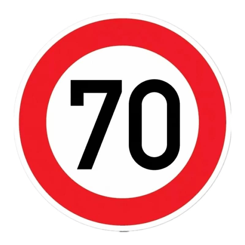Autocollant pour limite de vitesse (70 km), Ø 16 cm, autocollant adhésif pour voiture, décorations automobiles imperméables sur fenêtre arrière de pare-chocs, # S4-0079