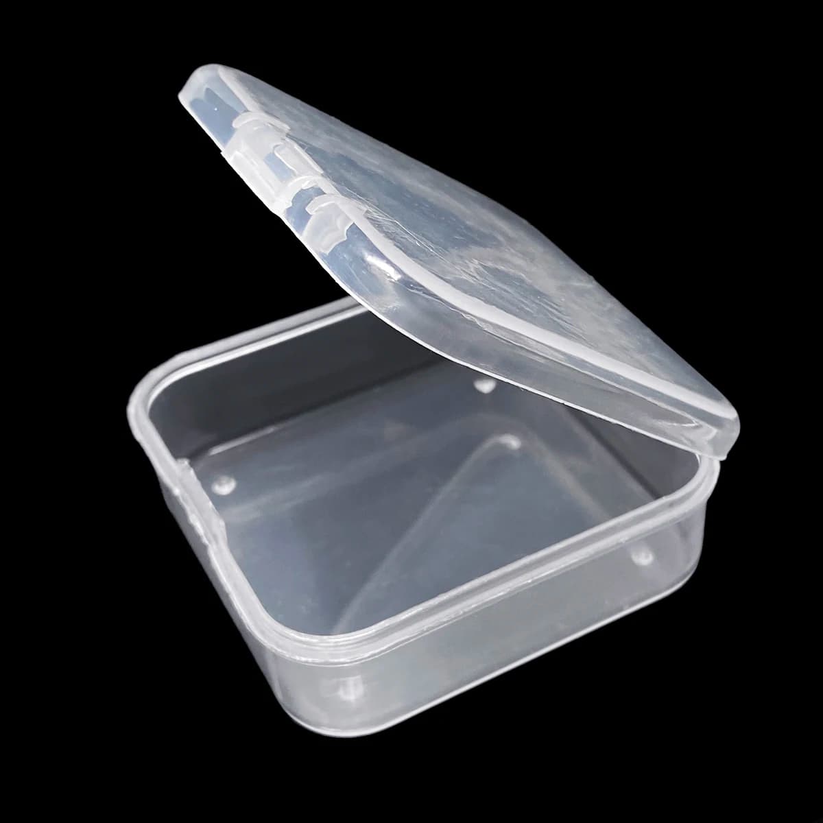 Boîte de rangement carrée en plastique 5 tailles 1/2/3/5 pièces, conteneur de bijoux, boîte carrée transparente, conteneur pour bijoux perles boucles d'oreilles
