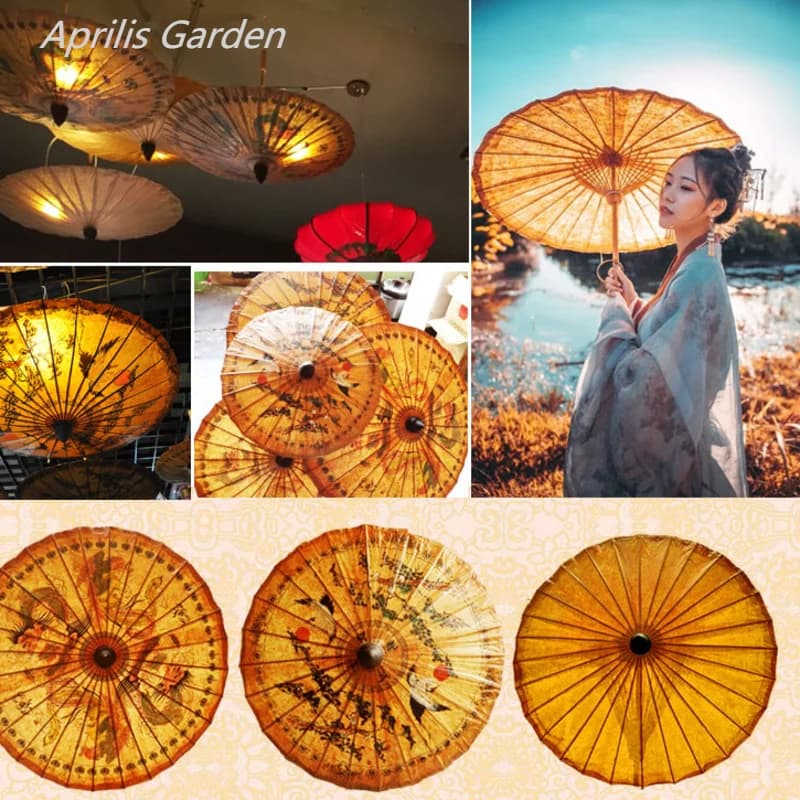 Parapluie ethnique fait à la main en papier huilé, décor de Style chinois Antique, accessoires de photographie, danse Qipao Hanfu, thaïlande