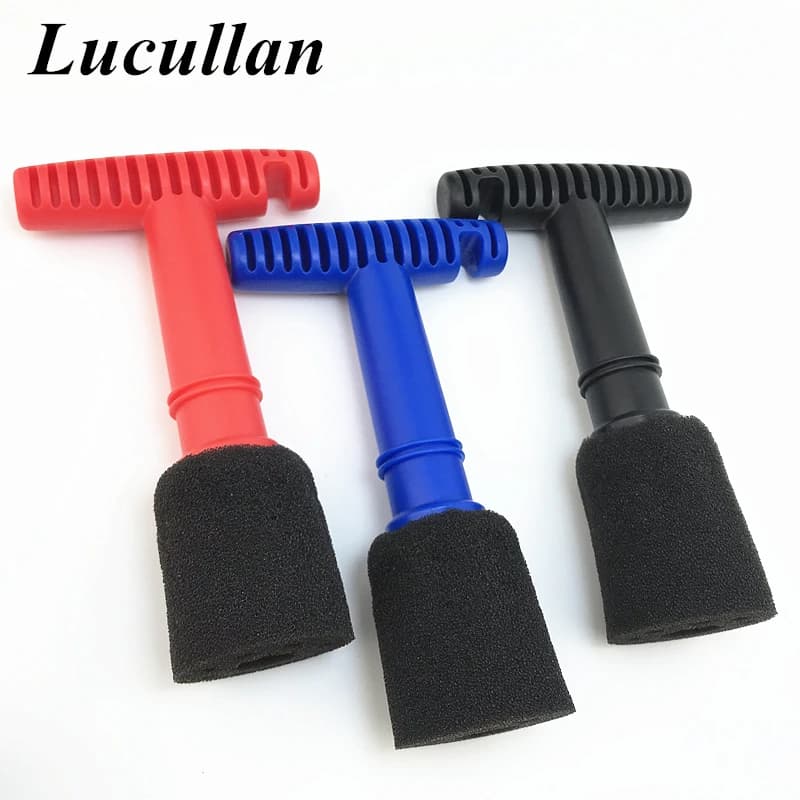 Lucullan Design Brosse de nettoyage de roue à écrou encastré en mousse avec poignée et éponge d'insertion amovible
